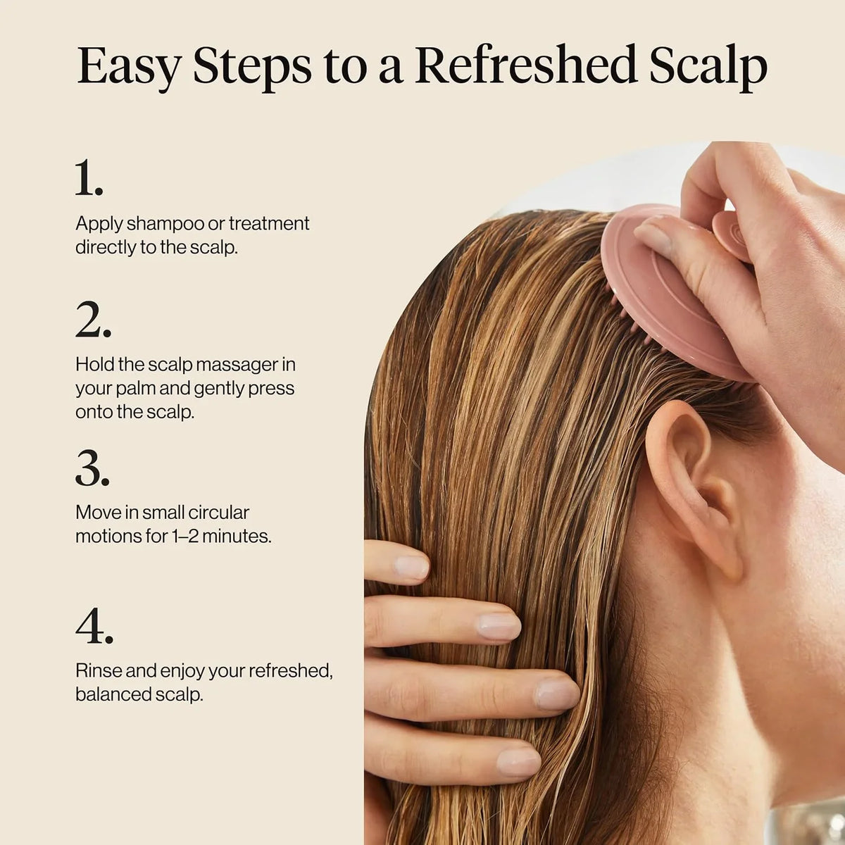 Kitsch Scalp Massager for Hair Care - Shampoo Brush Scalps - Terracotta