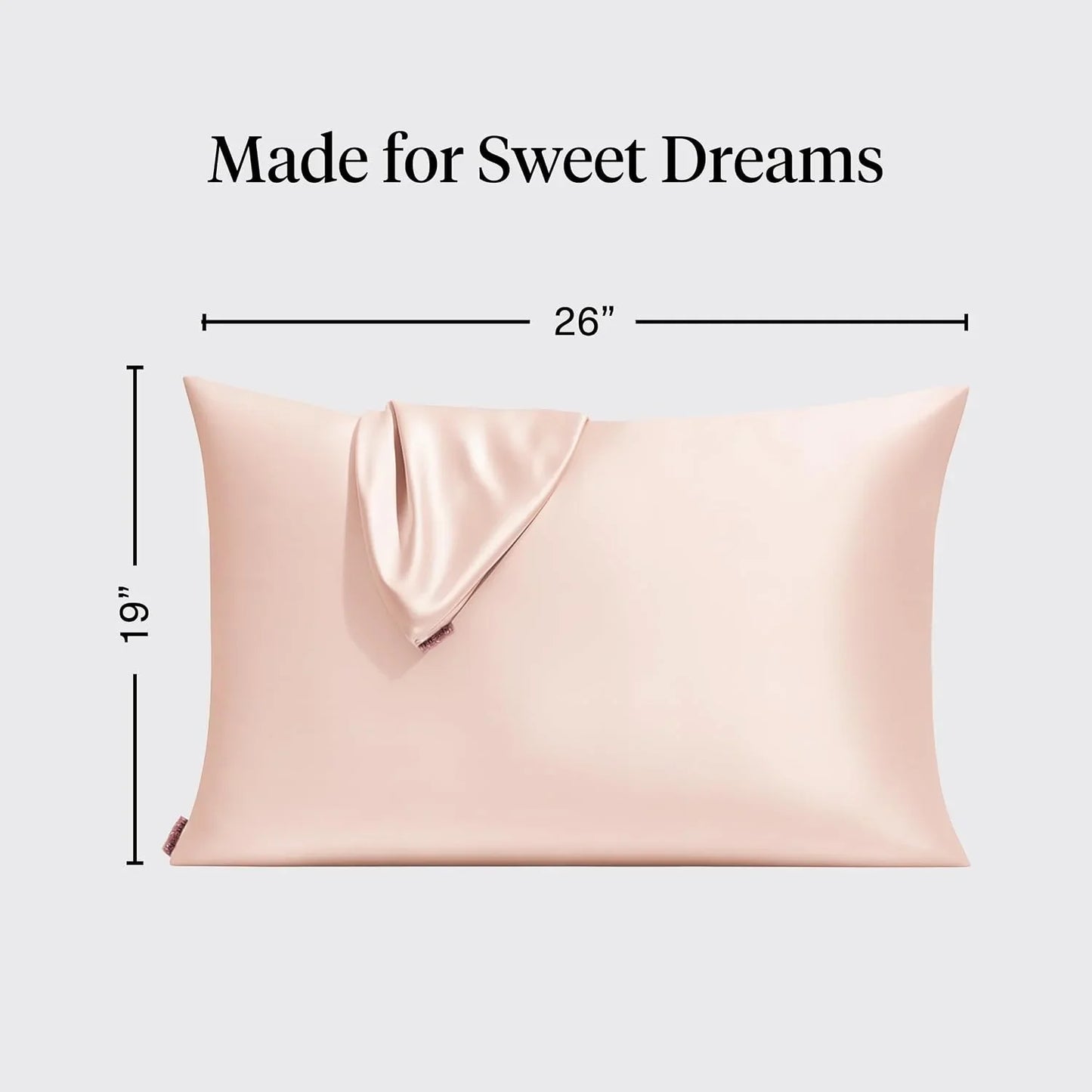 Kitsch Satin Pillowcase with Zipper - Standard Size, Haze Blue