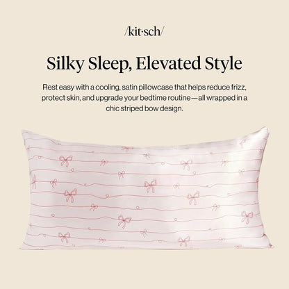Kitsch Satin Pillowcase with Zipper - Standard Size, Haze Blue