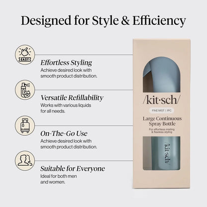 Kitsch Large Continuous Spray Bottle for Hair – Haze Blue, 180ml