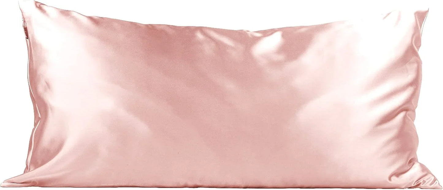 Kitsch Satin Pillowcase with Zipper - Standard Size, Haze Blue