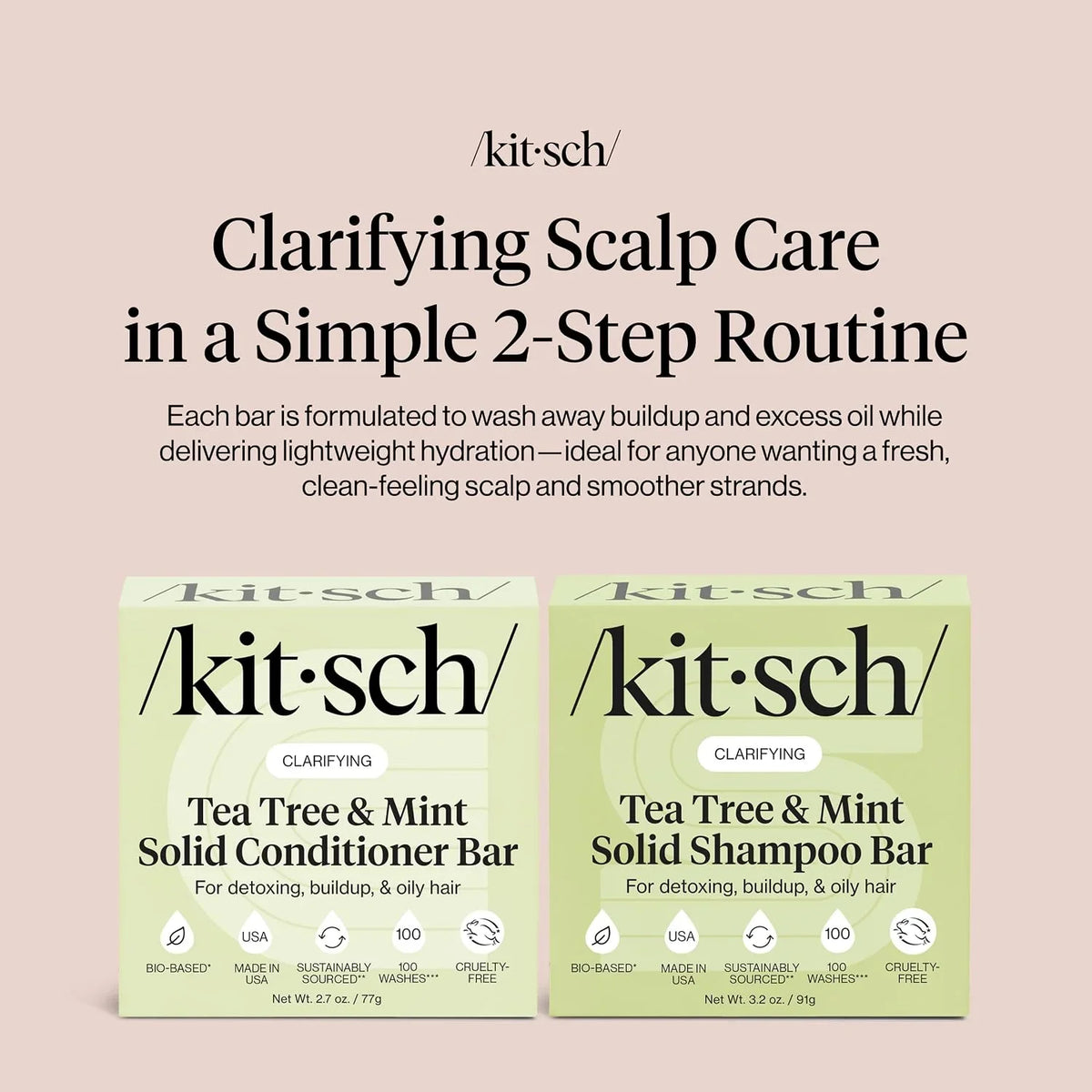 Kitsch Rosemary & Biotin Shampoo and Conditioner Set for Hair Growth