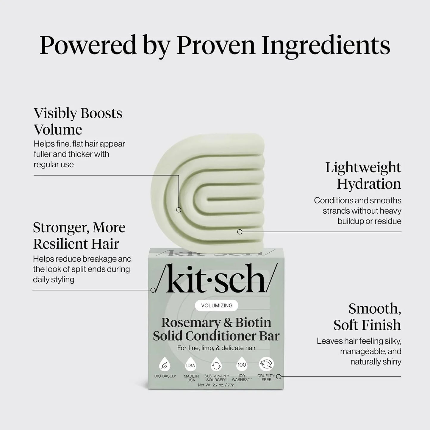 Kitsch Rosemary & Biotin Conditioner Bar Soap for Hair Growth - 3 oz