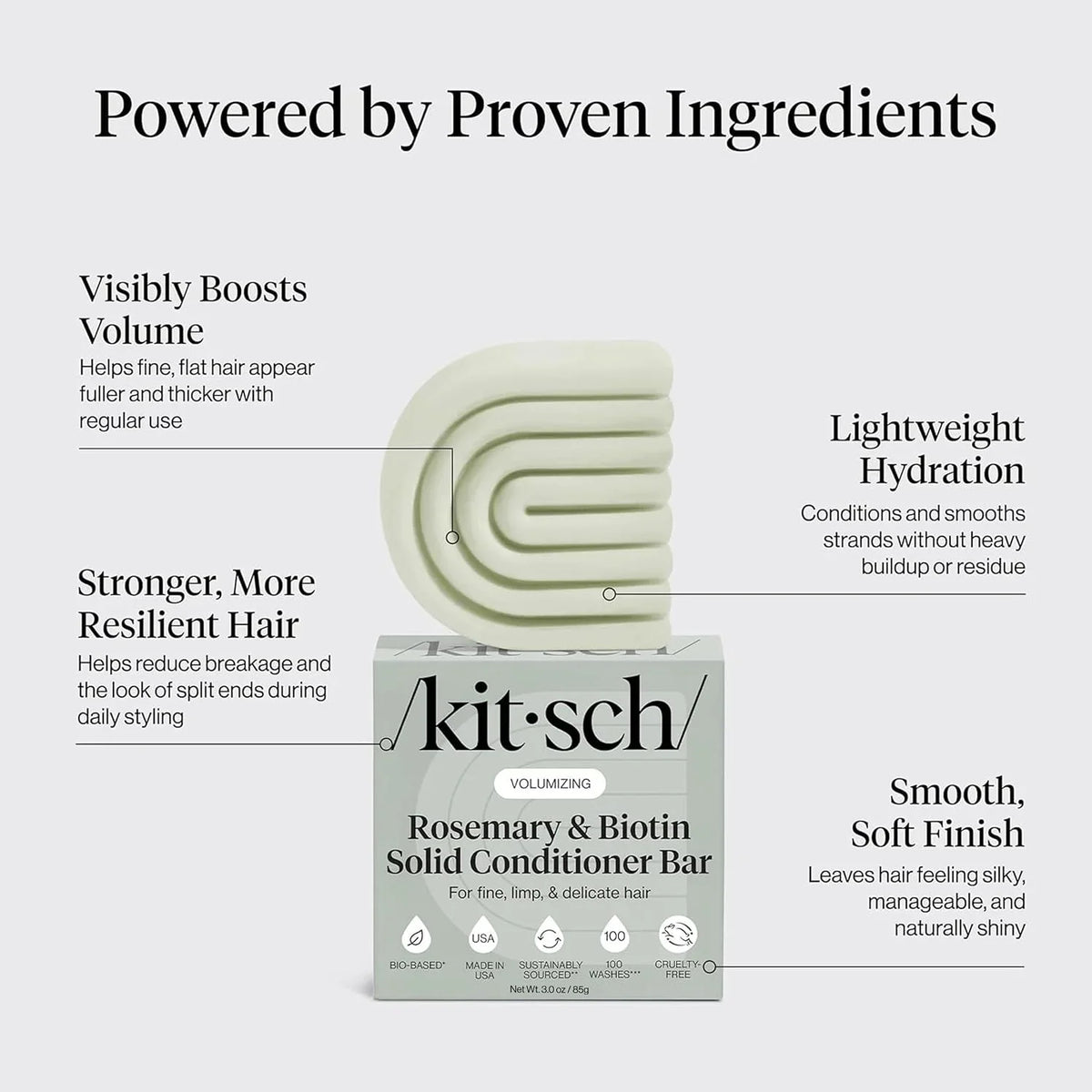 Kitsch Rosemary & Biotin Conditioner Bar Soap for Hair Growth - 3 oz