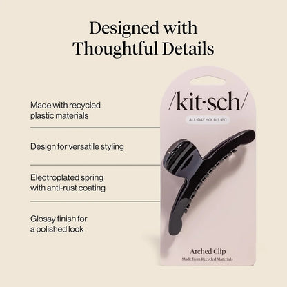 Kitsch Arched Hair Clips For Women - Large, Soft Pink, 1pc