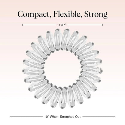 Kitsch Spiral Hair Ties for Women | Ponytail Holders - Brunette, 8 Pcs