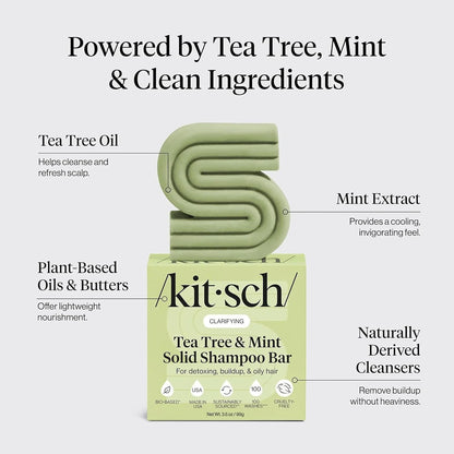 Kitsch Argan Oil Shampoo Bar Soap for Hair Growth - Made in USA, 3.2 oz