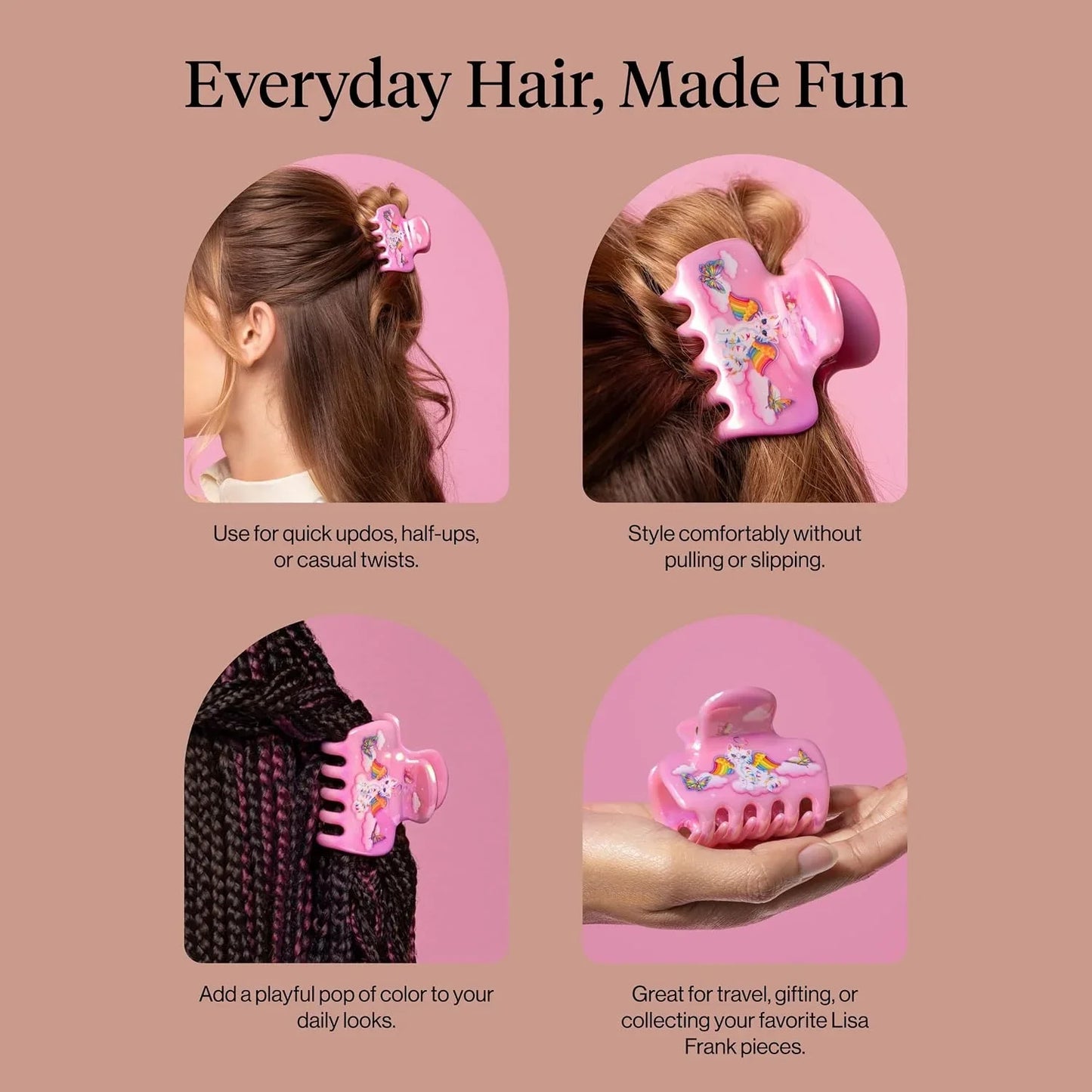 Kitsch Plastic Puffy Claw Clip - Hair Accessories For Women- Chocolate, 1pc