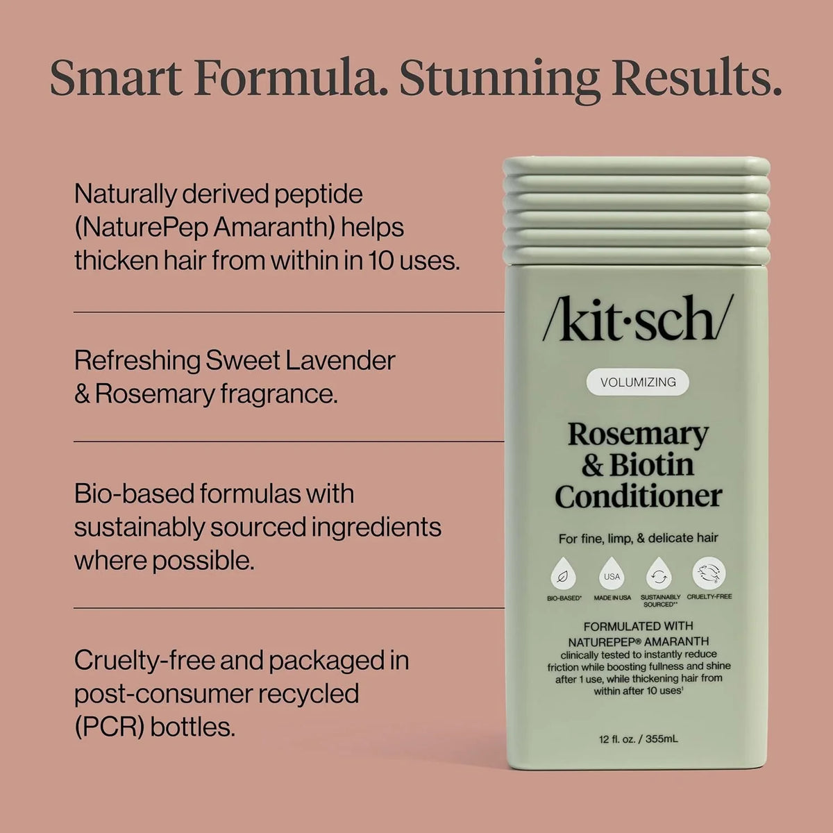 Kitsch Rosemary & Biotin Conditioner for Hair Growth – Made in USA, 12 oz
