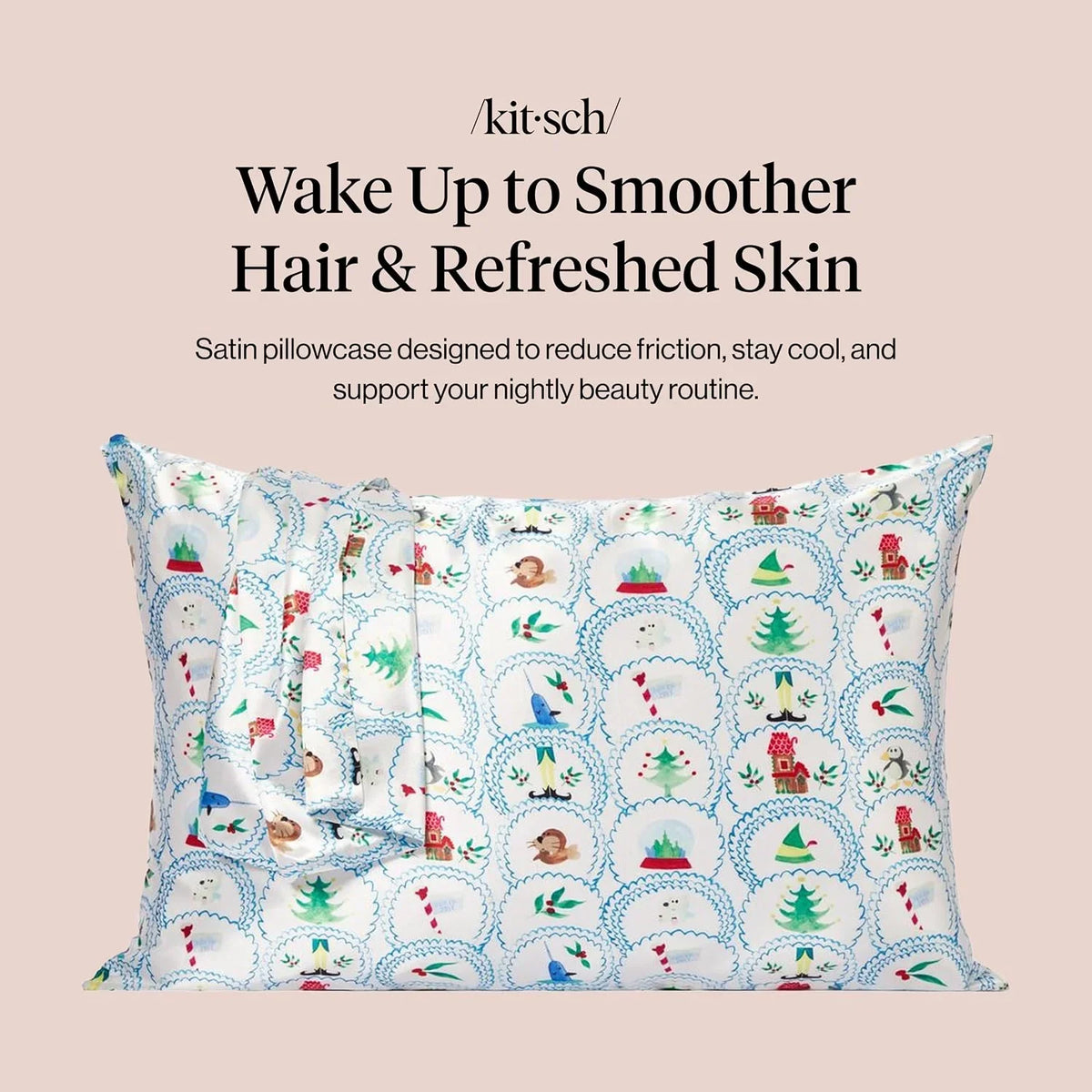 Lisa Frank x Kitsch Satin Pillowcase, Size 19x36 - Rainbow Leopard