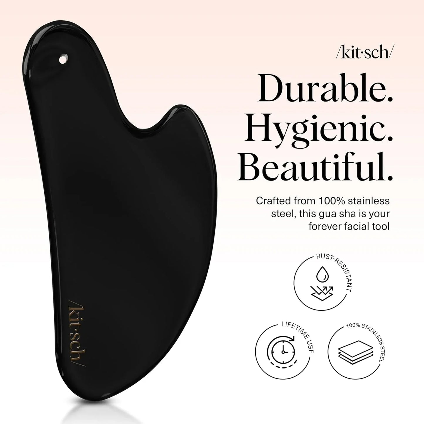 Kitsch Stainless Steel Guasha Tool for Face - Silver