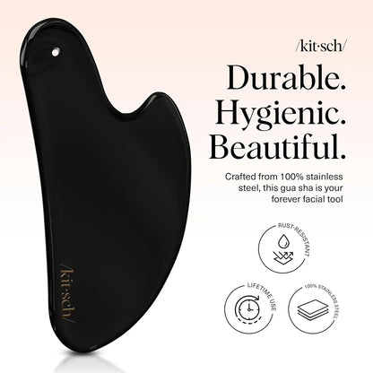 Kitsch Stainless Steel Guasha Tool for Face - Silver