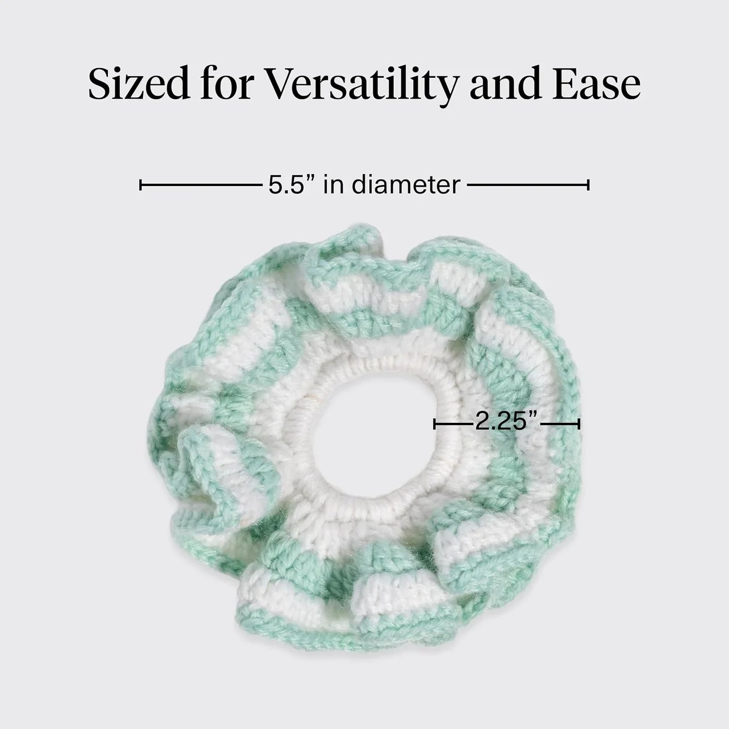 Kitsch Crochet Hair Scrunchie For Women - Seafoam Blue, 1pc