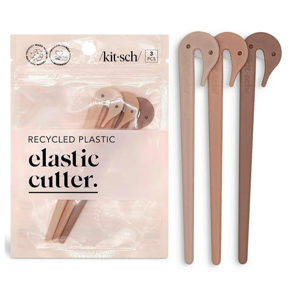 Kitsch Elastic Hair Tie Cutter Tool - Black, 3pc Set