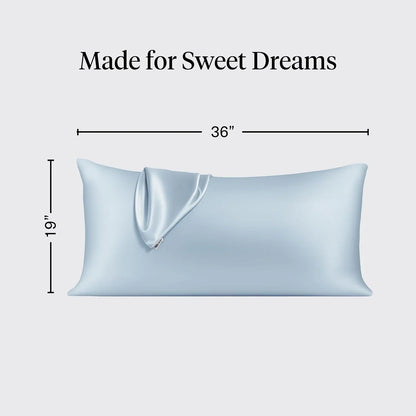 Kitsch Satin Pillowcase with Zipper - Standard Size, Haze Blue