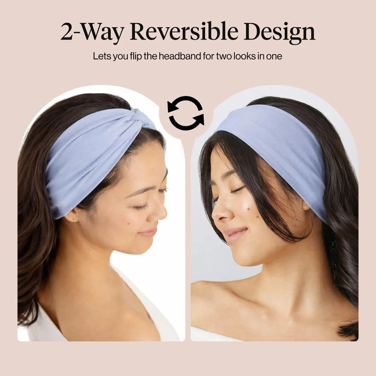 Kitsch Wide Headbands for Women Non Slip - Black and Camel, 2pcs