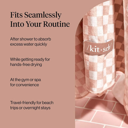 Kitsch XL Microfiber Hair Towel Wrap for Women