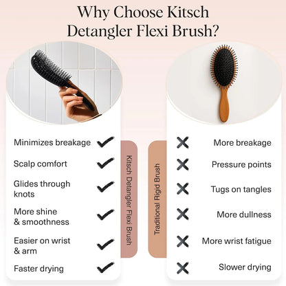 Kitsch Flexi Flow Detangler Brush, Hair Brushes For Women - Soft Violet