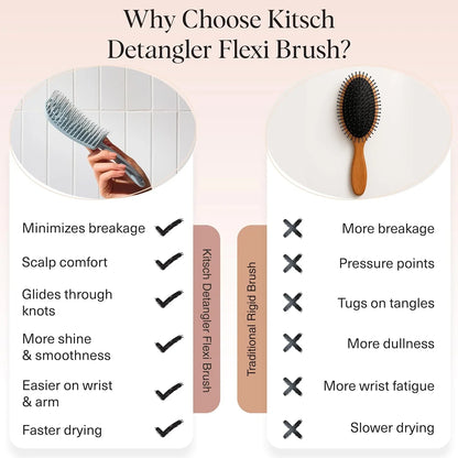 Kitsch Flexi Flow Detangler Brush, Hair Brushes For Women - Soft Violet