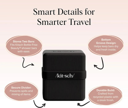 Kitsch 4-Compartment Travel Soap Case – TSA-Approved Bar Soap Holder