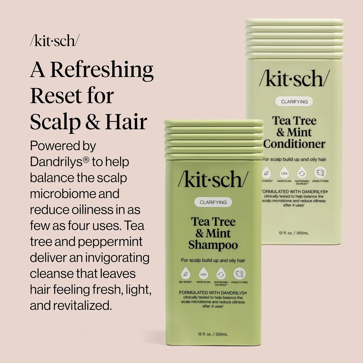 Kitsch Rice Water Shampoo and Conditioner Set for Hair Growth – Made in USA