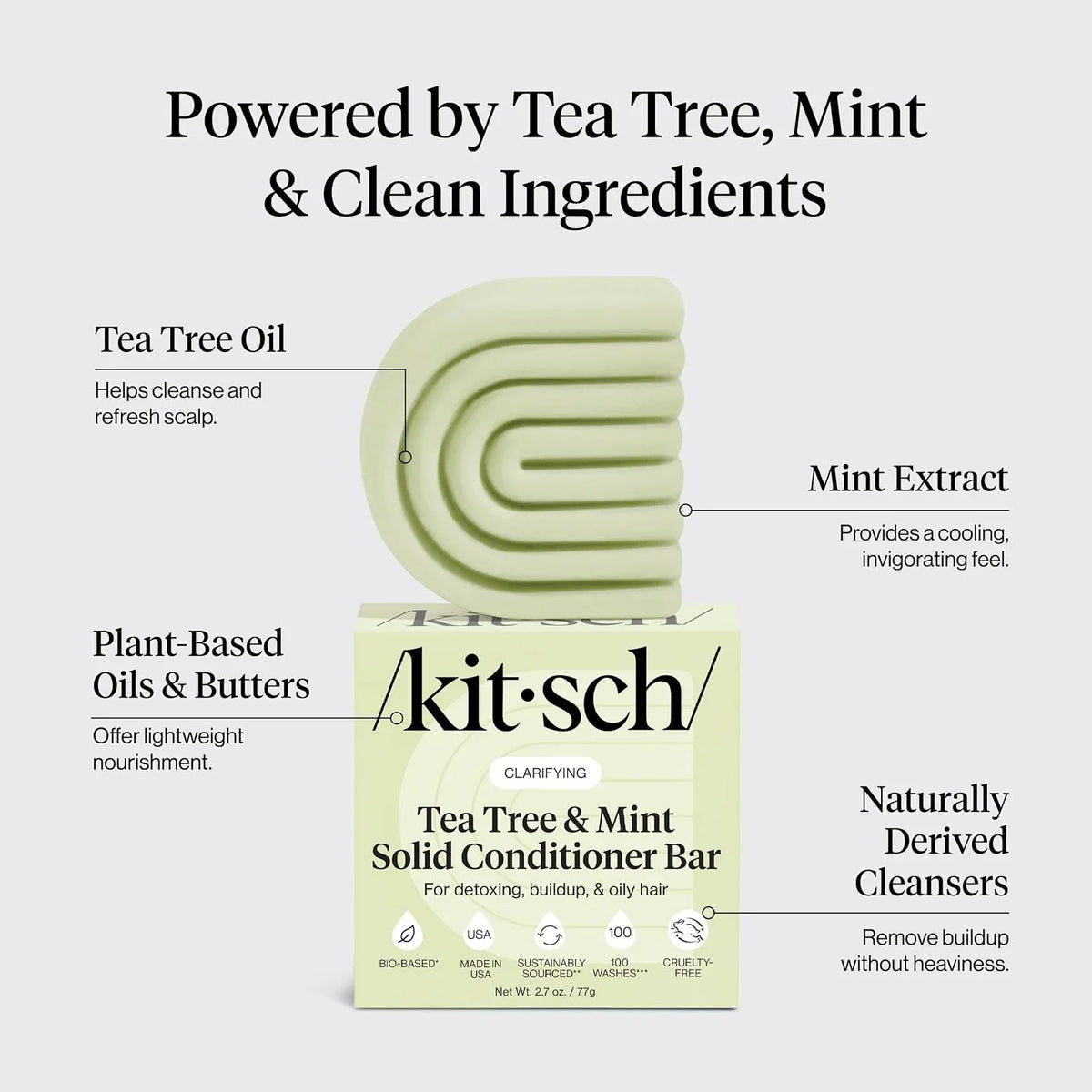 Kitsch Clarifying Tea Tree & Mint Conditioner Bar Soap - 3 oz