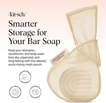 Kitsch Soap Saver Bag – Patented Mesh Bag Soap Holder with Tag Identifier