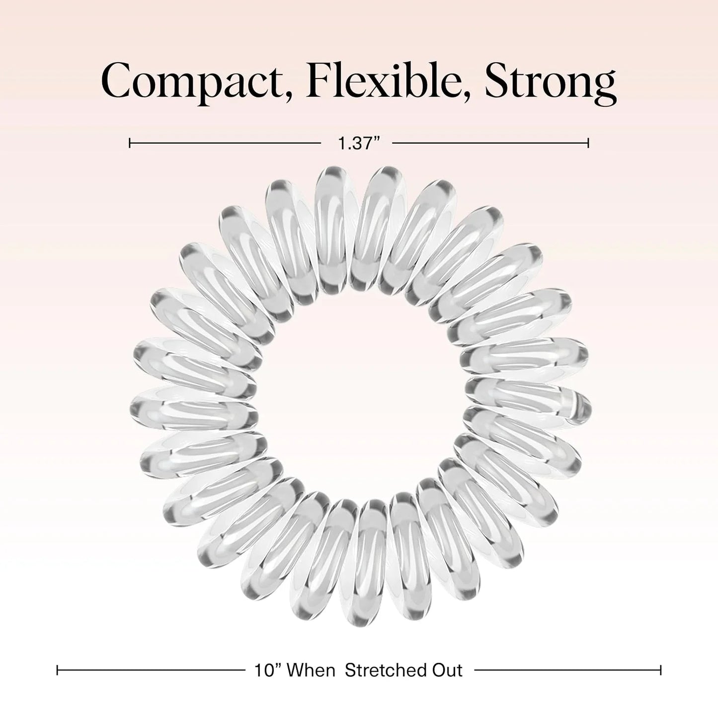 Kitsch Spiral Hair Ties for Women | Ponytail Holders - Brunette, 8 Pcs