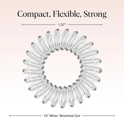 Kitsch Spiral Hair Ties for Women | Ponytail Holders - Brunette, 8 Pcs