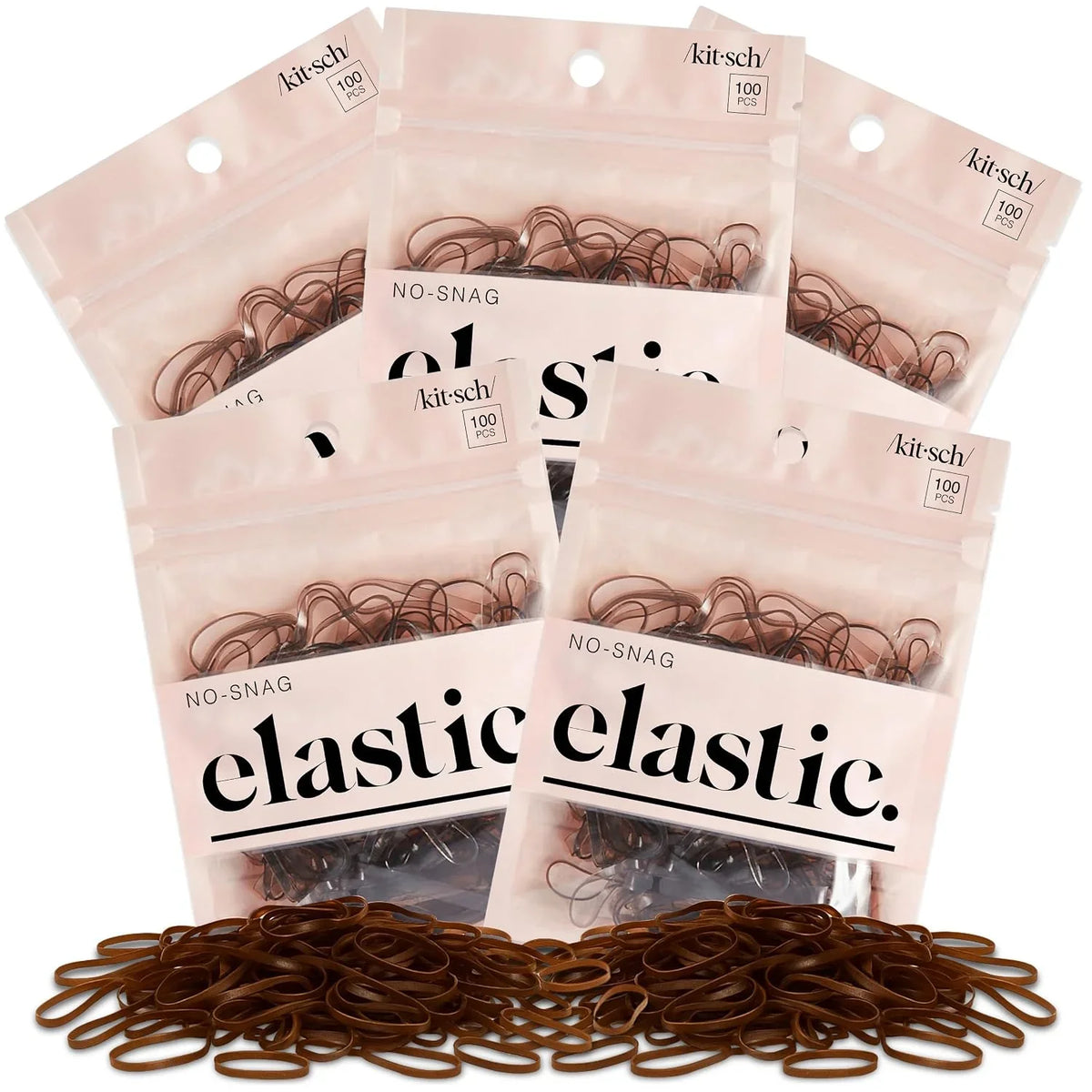 Kitsch Hair Ties No Damage for Kids, Teens and Women - Black, 500pcs